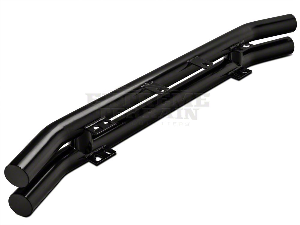 Barricade Double Tubular Front Bumper; Gloss Black (87-06 Jeep Wrangler YJ & TJ)