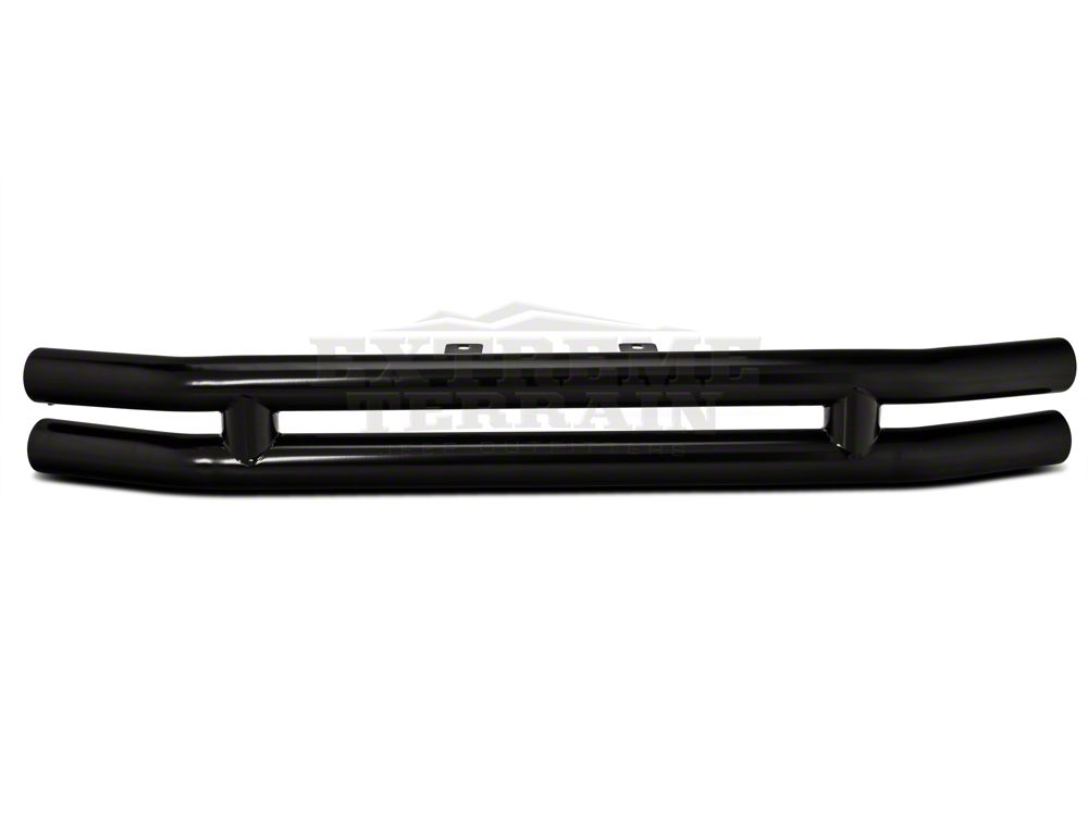Barricade Double Tubular Front Bumper; Gloss Black (87-06 Jeep Wrangler YJ & TJ)