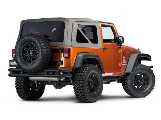 Barricade Rear Tubular Bumper with Wrap-Around; Textured Black (07-18 Jeep Wrangler JK)