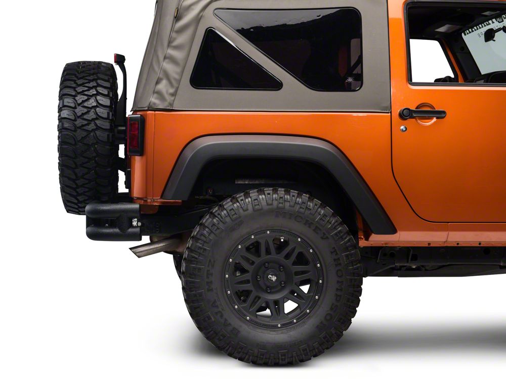 Barricade Rear Tubular Bumper with Wrap-Around; Textured Black (07-18 Jeep Wrangler JK)