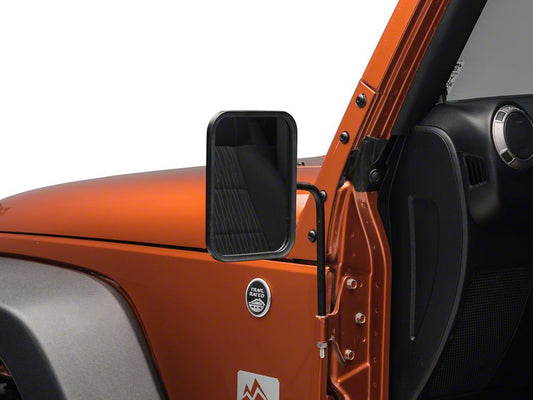 Barricade Rectangular Adventure Mirrors; Textured Black (07-25 Jeep Wrangler JK & JL)