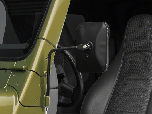 Barricade Rectangular Adventure Mirrors; Textured Black (87-06 Jeep Wrangler YJ & TJ)