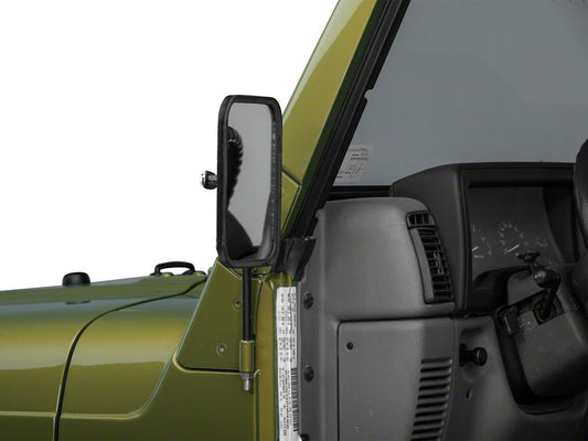 Barricade Rectangular Adventure Mirrors; Textured Black (87-06 Jeep Wrangler YJ & TJ)