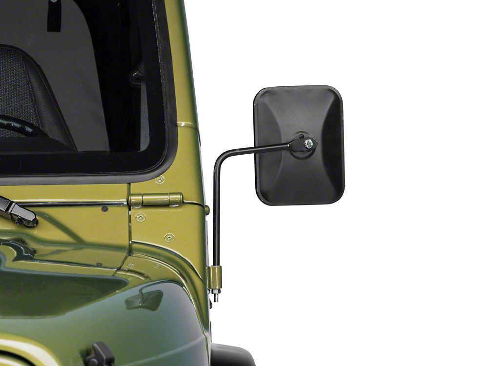 Barricade Rectangular Adventure Mirrors; Textured Black (87-06 Jeep Wrangler YJ & TJ)