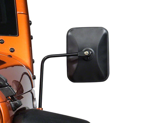 Barricade Rectangular Adventure Mirrors; Textured Black (66-25 Jeep CJ5, CJ7, Wrangler YJ, TJ, JK & JL)