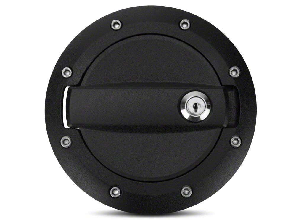 Barricade Locking Fuel Door; Textured Black (07-18 Jeep Wrangler JK)