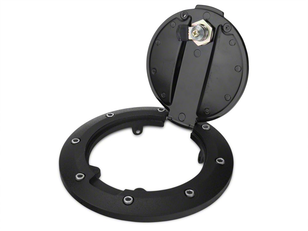 Barricade Locking Fuel Door; Textured Black (07-18 Jeep Wrangler JK)