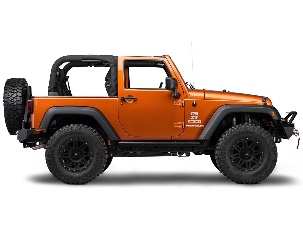 Barricade Enhanced Rubi Rails; Textured Black (07-18 Jeep Wrangler JK 2-Door)