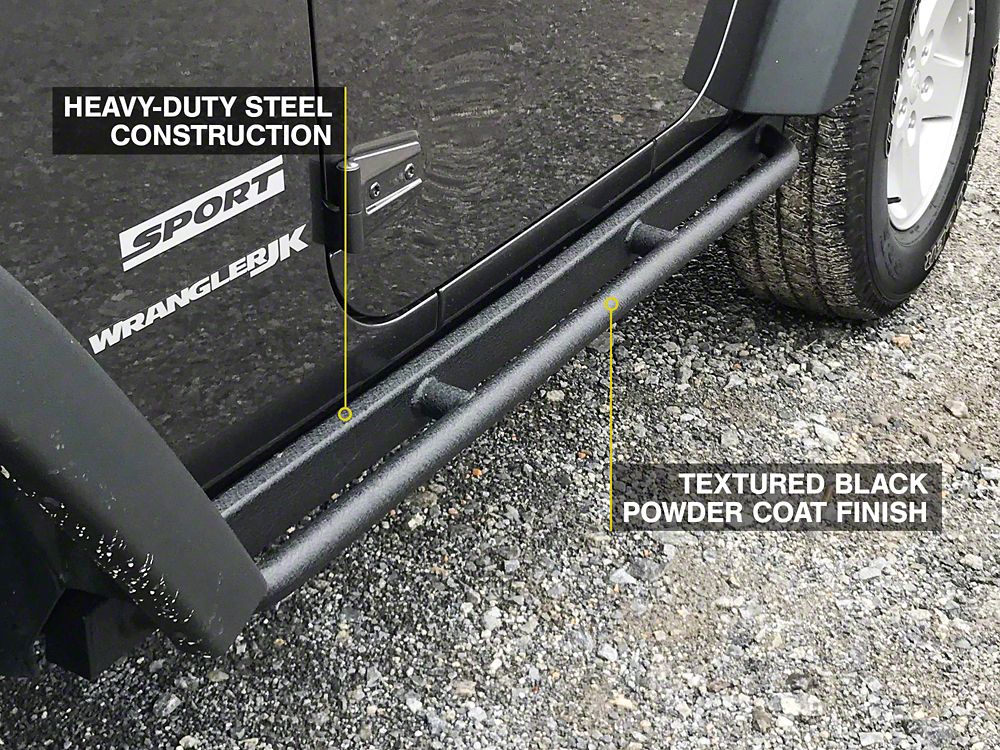 Barricade Enhanced Rubi Rails; Textured Black (07-18 Jeep Wrangler JK 2-Door)