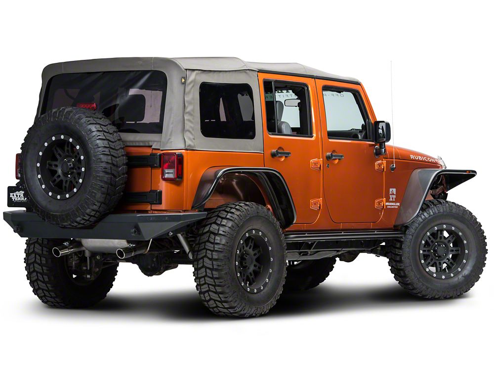 Barricade Enhanced Rubi Rails; Textured Black (07-18 Jeep Wrangler JK 4-Door)