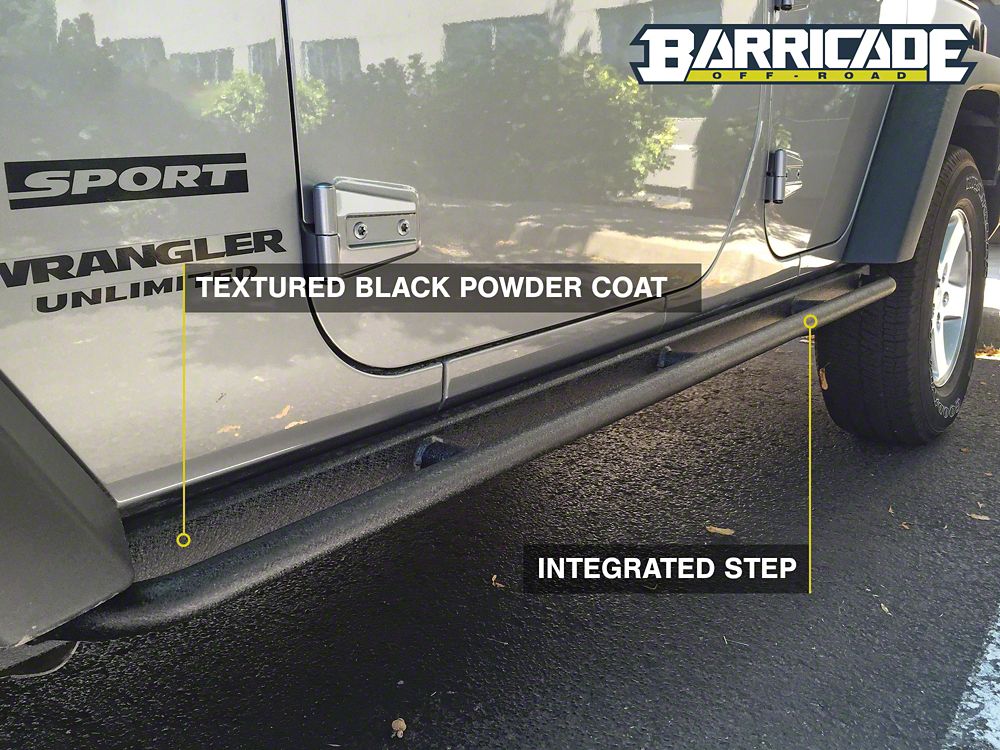 Barricade Enhanced Rubi Rails; Textured Black (07-18 Jeep Wrangler JK 4-Door)