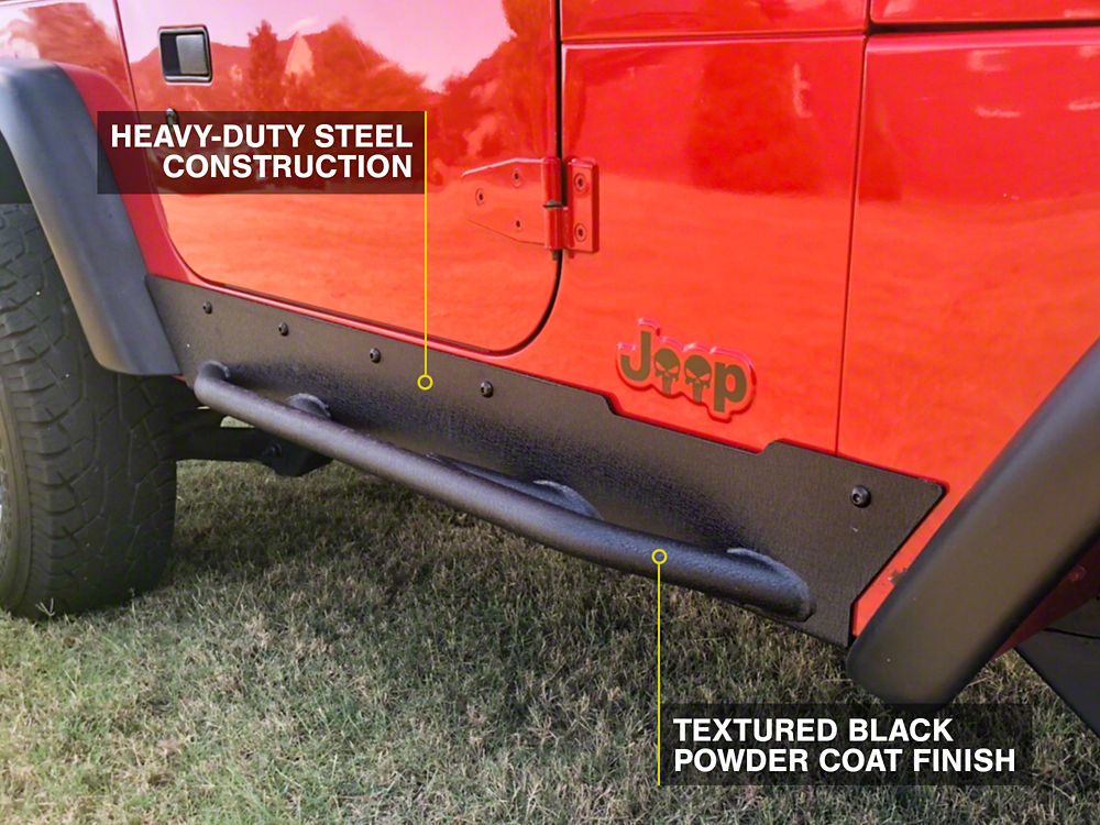 Barricade Extreme HD Rock Sliders; Textured Black (97-06 Jeep Wrangler TJ, Excluding Unlimited)