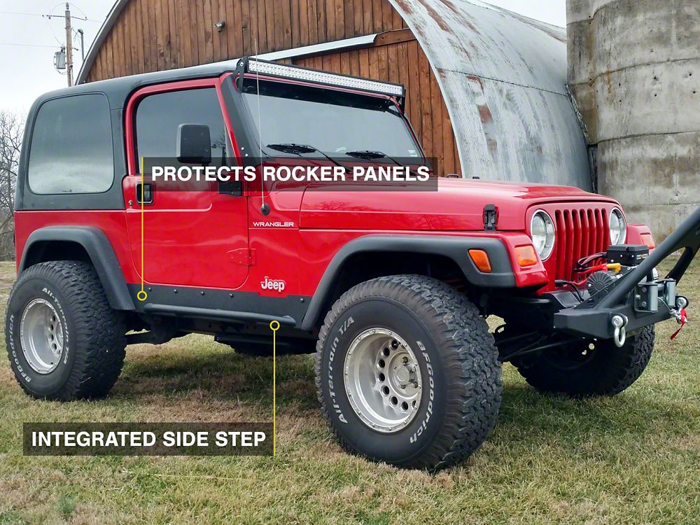Barricade Extreme HD Rock Sliders; Textured Black (97-06 Jeep Wrangler TJ, Excluding Unlimited)