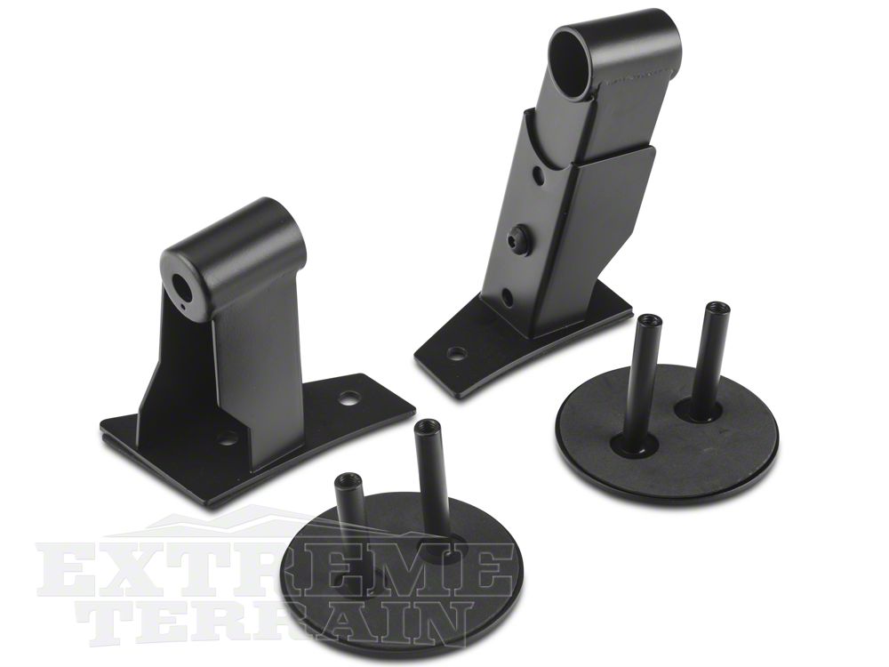 Barricade Side Mirror Relocation Kit; Black (07-18 Jeep Wrangler JK w/o Factory Powered & Heated Mirrors)