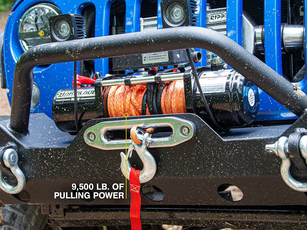 Barricade 9,500 lb. Winch with Synthetic Rope (Universal; Some Adaptation May Be Required)