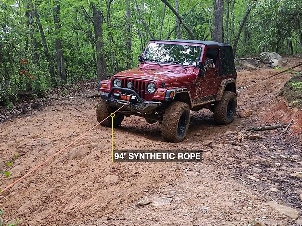 Barricade 12,000 lb. Winch with Synthetic Rope (Universal; Some Adaptation May Be Required)