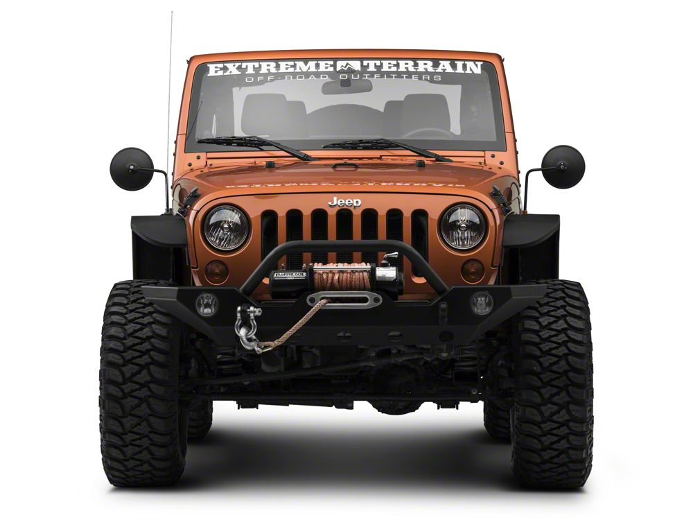 Barricade Round Adventure Mirrors; Textured Black (66-25 Jeep CJ5, CJ7, Wrangler YJ, TJ, JK & JL)