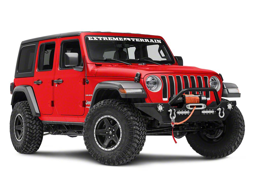 Barricade Trail Force HD Front Bumper with LED Lights (18-25 Jeep Wrangler JL w/ Factory Halogen Fog Lights)