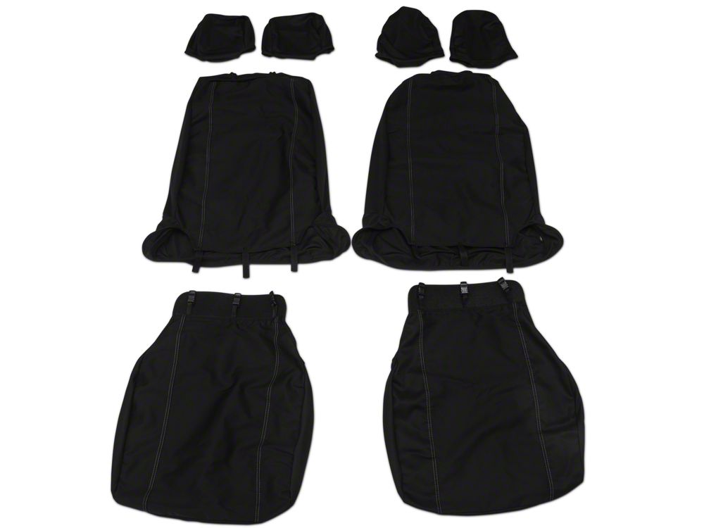 Barricade Custom Trailproof Front Seat Covers with Pockets; Black (07-18 Jeep Wrangler JK)