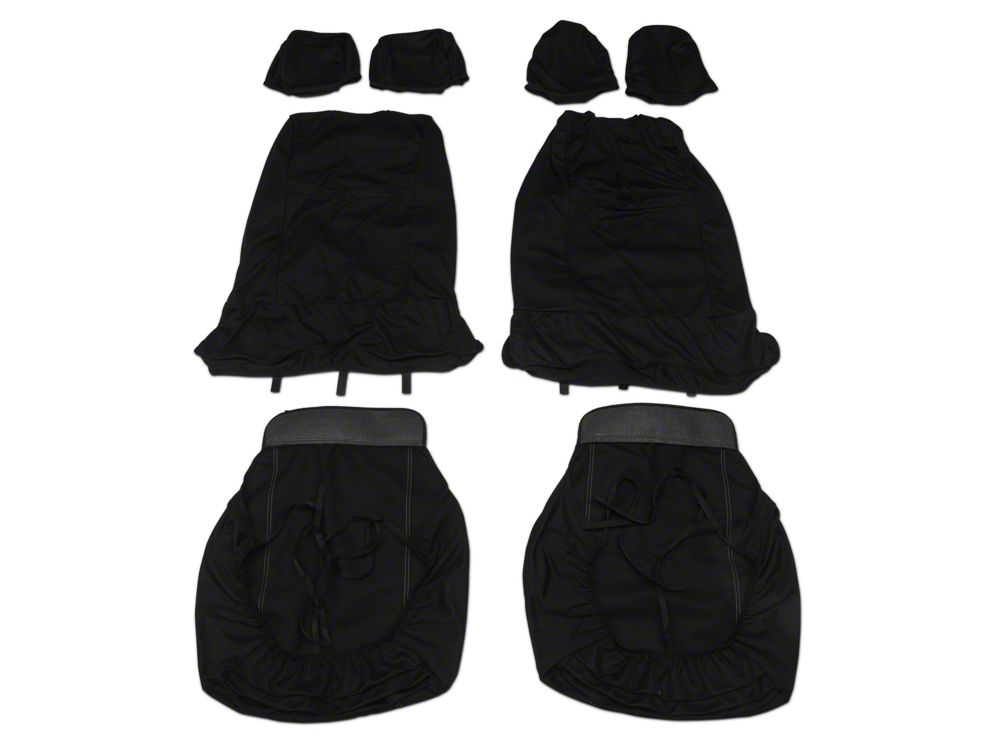 Barricade Custom Trailproof Front Seat Covers with Pockets; Black (07-18 Jeep Wrangler JK)