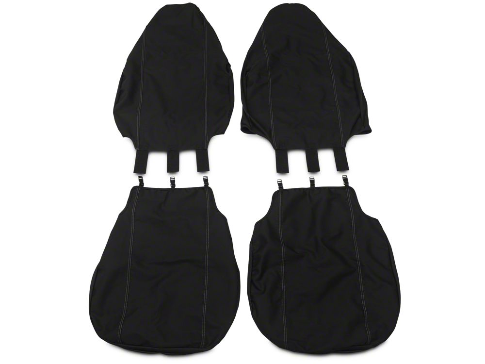 Barricade Custom Front Seat Covers with Pockets; Black (97-06 Jeep Wrangler TJ)