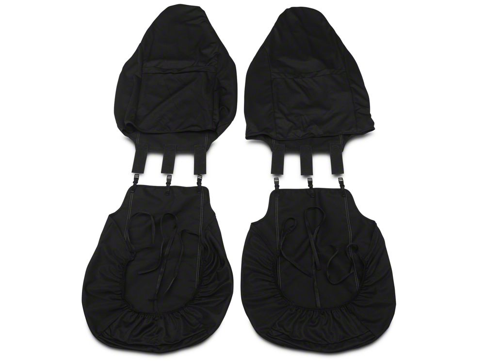 Barricade Custom Front Seat Covers with Pockets; Black (97-06 Jeep Wrangler TJ)
