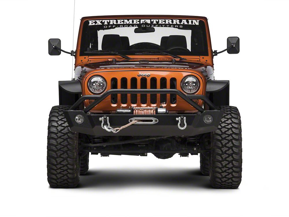 Barricade Quick Release Rectangular Mirrors; Textured Black (07-18 Jeep Wrangler JK)