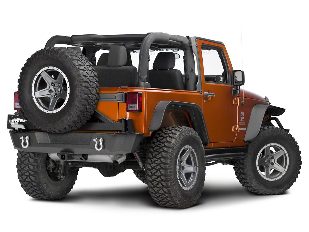 Barricade Extreme HD Rear Tire Carrier for Barricade Extreme HD Bumper Only (07-18 Jeep Wrangler JK)