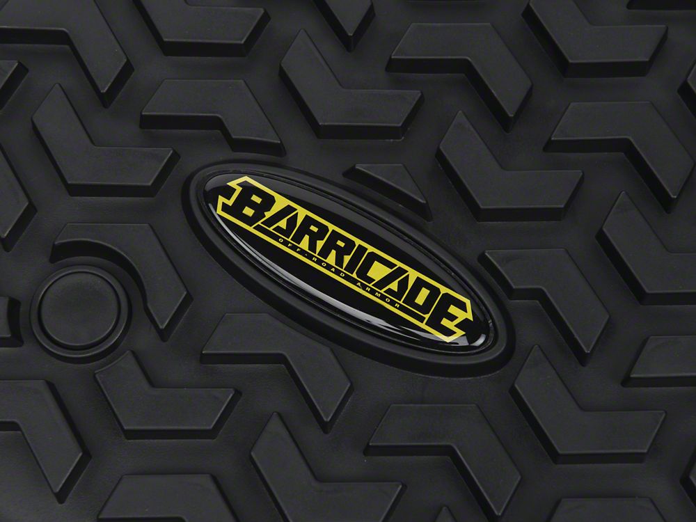 Barricade Front Floor Mats; Black (07-18 Jeep Wrangler JK)