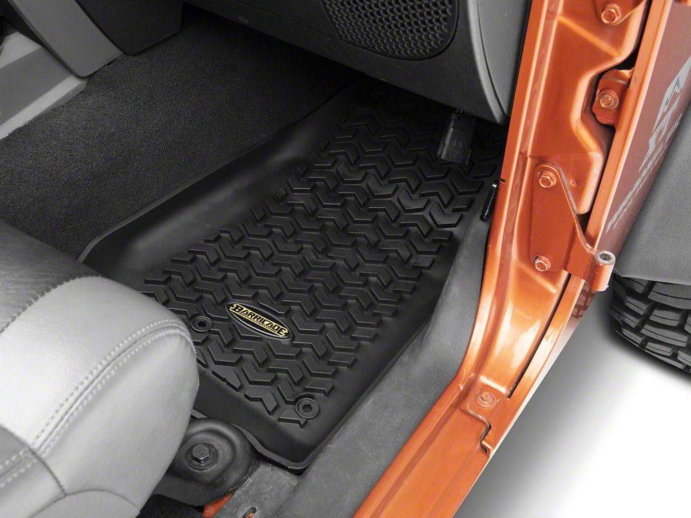 Barricade Front Floor Mats; Black (07-18 Jeep Wrangler JK)