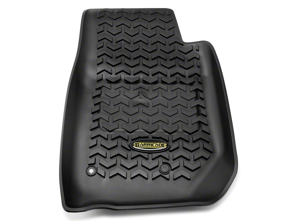 Barricade Front Floor Mats; Black (07-18 Jeep Wrangler JK)