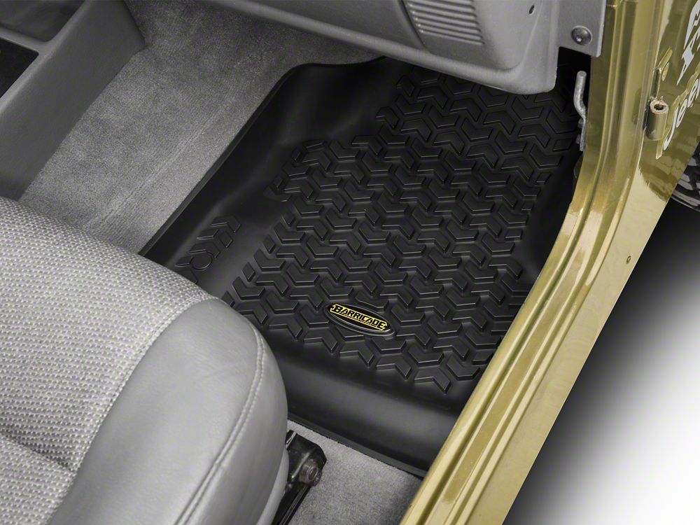 Barricade Front Floor Mats; Black (97-06 Jeep Wrangler TJ)