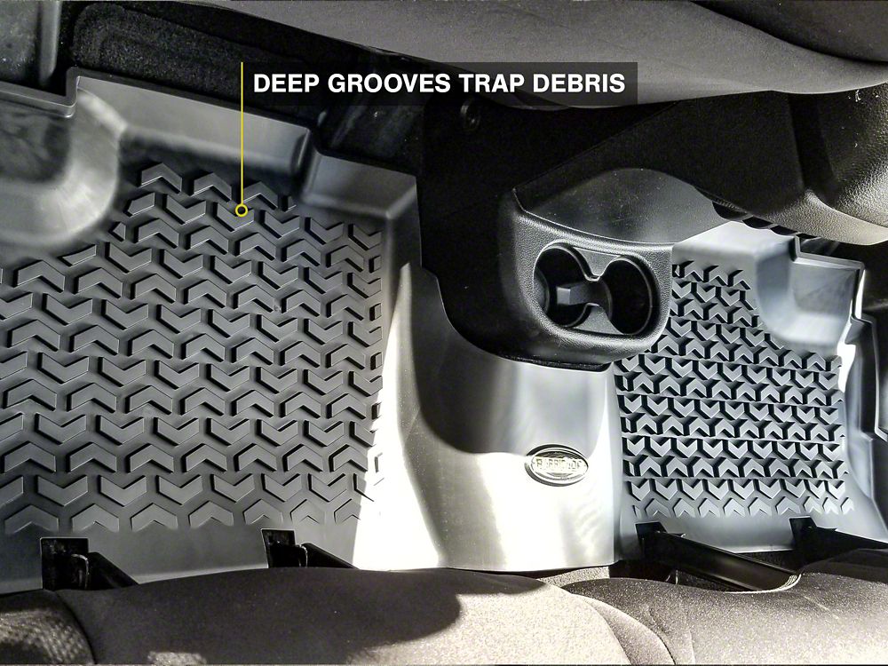 Barricade Rear Floor Mat; Black (07-18 Jeep Wrangler JK 4-Door)
