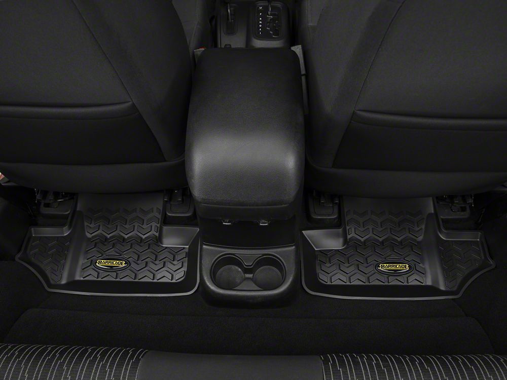 Barricade Rear Floor Mats; Black (07-18 Jeep Wrangler JK 2-Door)