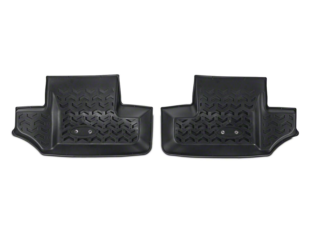 Barricade Rear Floor Mats; Black (07-18 Jeep Wrangler JK 2-Door)