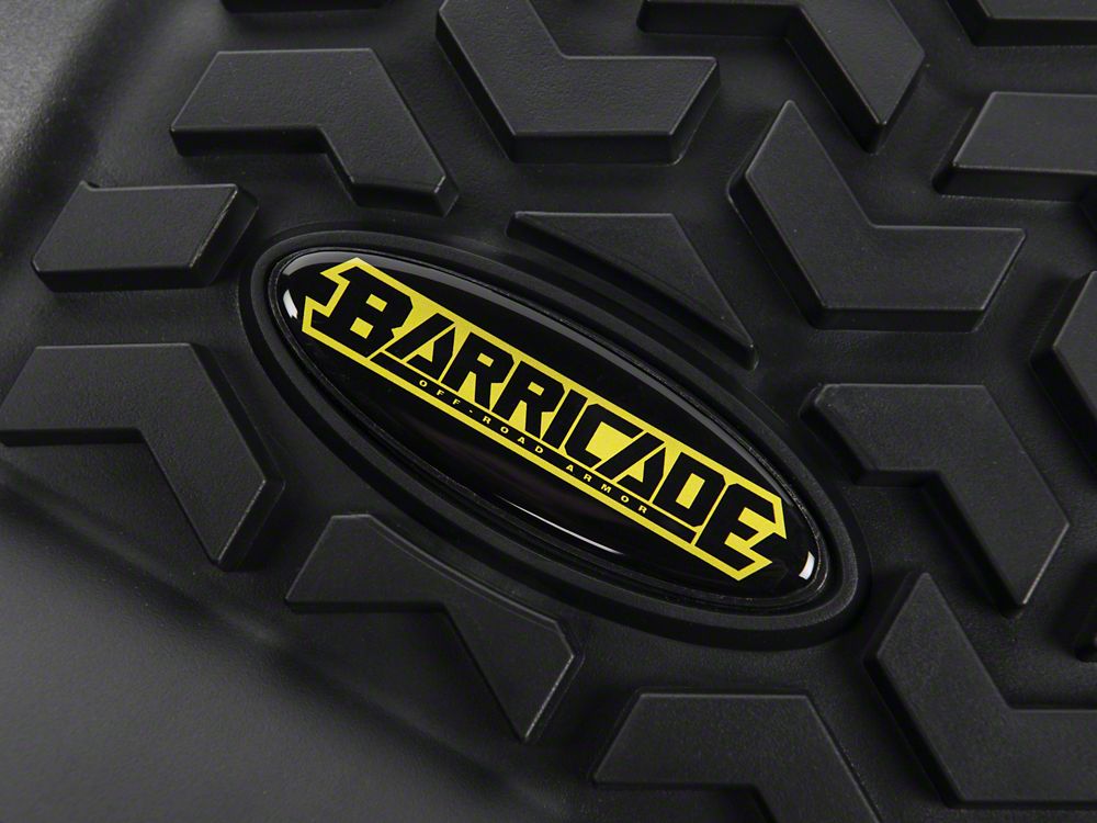 Barricade Rear Floor Mats; Black (07-18 Jeep Wrangler JK 2-Door)