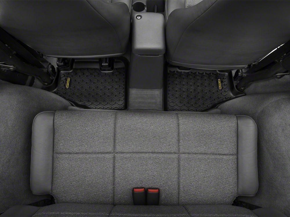 Barricade Rear Floor Mats; Black (97-06 Jeep Wrangler TJ)