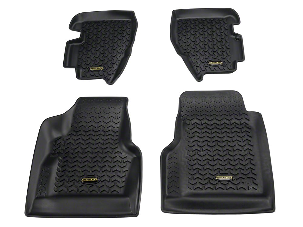 Barricade Front and Rear Floor Mats; Black (97-06 Jeep Wrangler TJ)