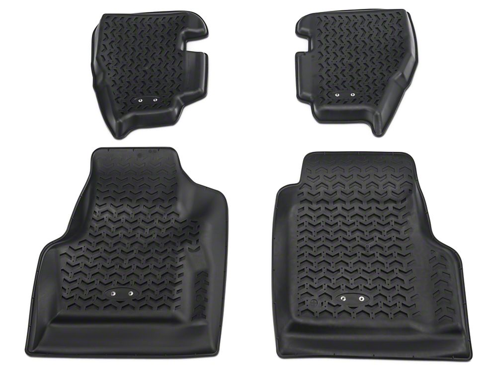Barricade Front and Rear Floor Mats; Black (97-06 Jeep Wrangler TJ)