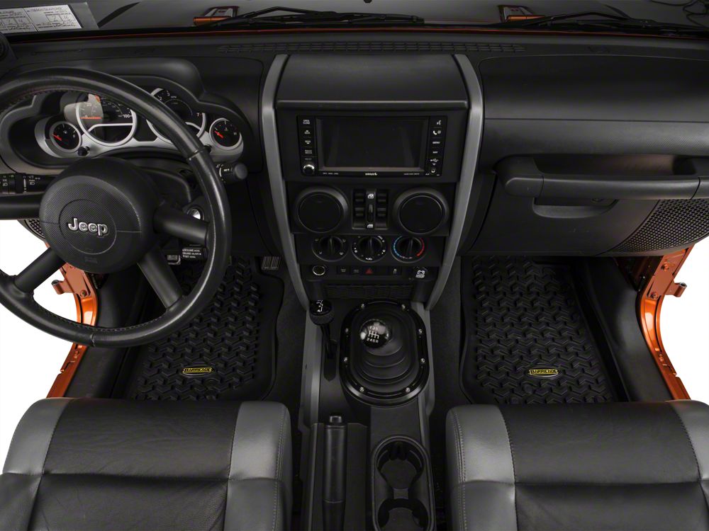 Barricade Front and Rear Floor Mats; Black (07-18 Jeep Wrangler JK 4-Door)