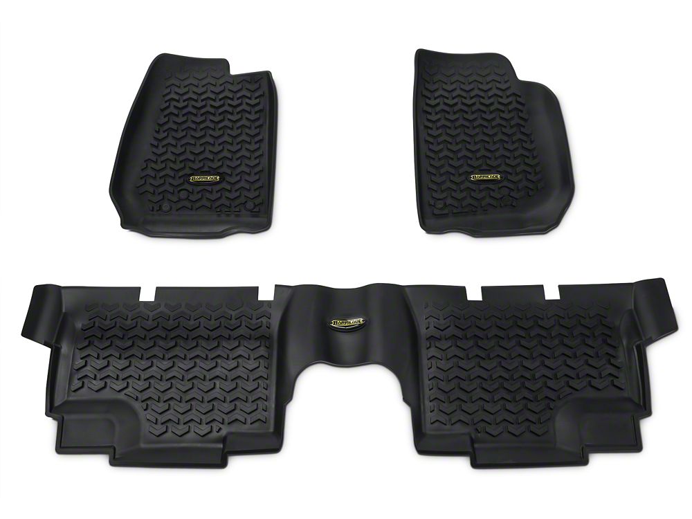 Barricade Front and Rear Floor Mats; Black (07-18 Jeep Wrangler JK 4-Door)