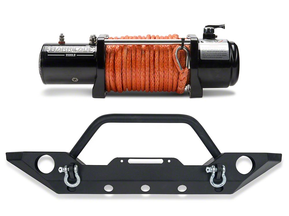 Barricade Trail Force HD Front Bumper with 9,500 lb. Winch (07-18 Jeep Wrangler JK)
