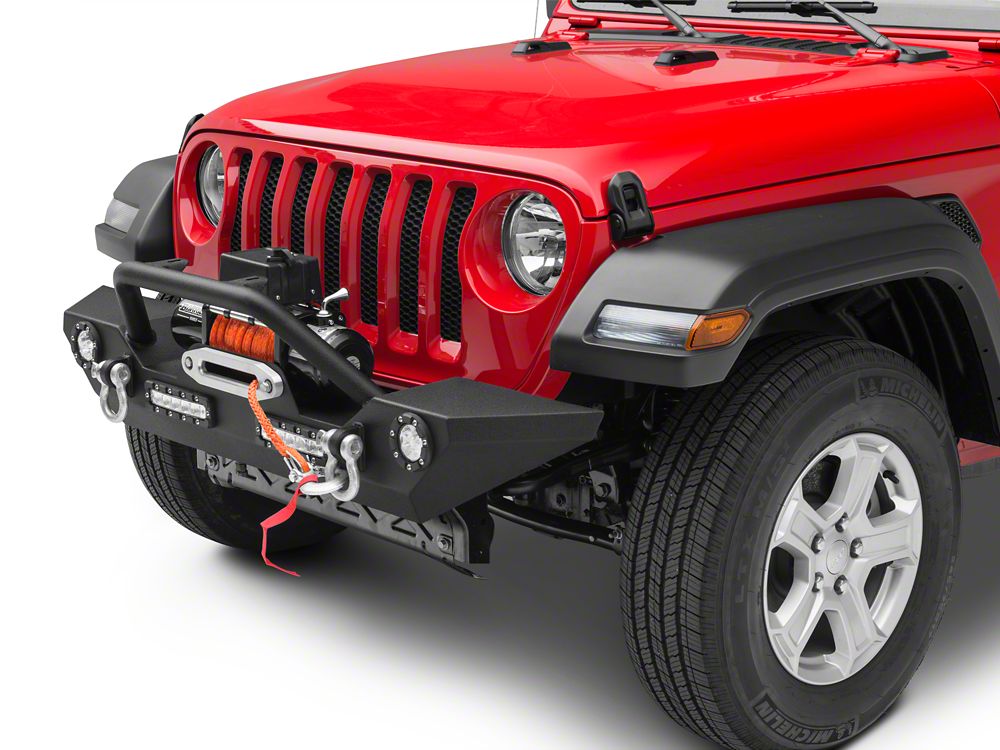 Barricade Trail Force HD Front Bumper with LED Lights and 9,500 lb. Winch (18-25 Jeep Wrangler JL)