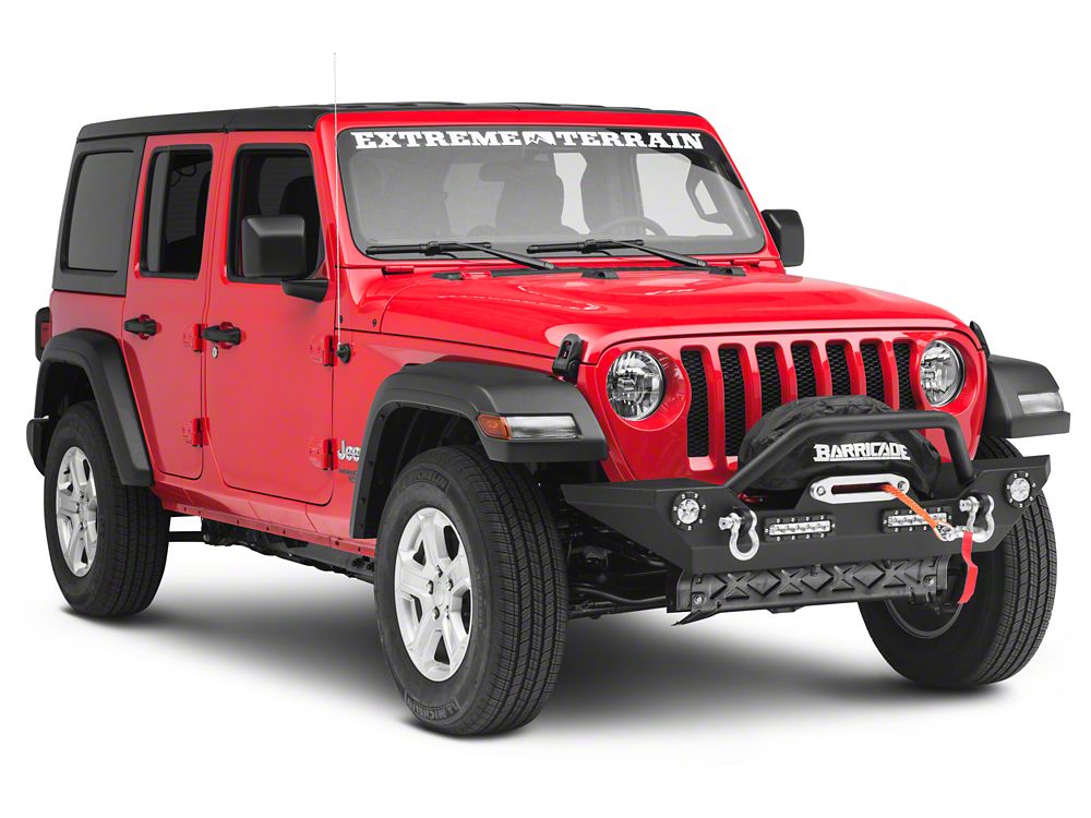 Barricade Trail Force HD Front Bumper with LED Lights and 9,500 lb. Winch (18-25 Jeep Wrangler JL)