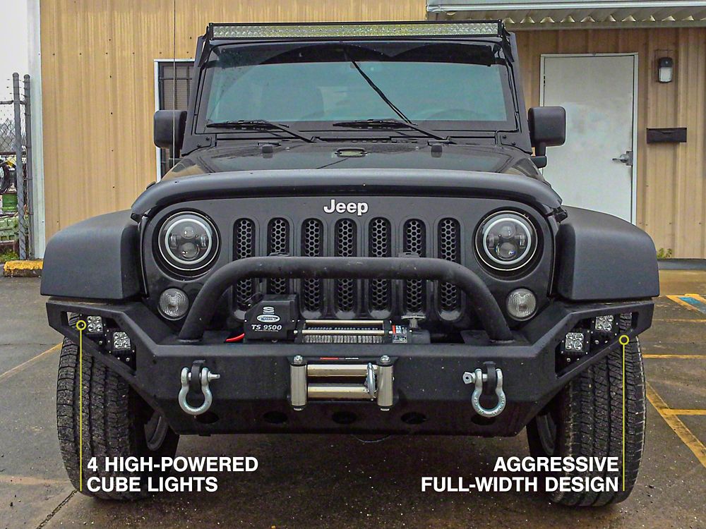 Barricade Trail Force HD Full Width Front Bumper with LED Lights (07-18 Jeep Wrangler JK)