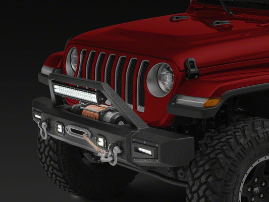 Barricade Vision Series Front Bumper with LED Fog Lights, Work Lights and 20-Inch LED Light Bar (18-25 Jeep Wrangler JL)