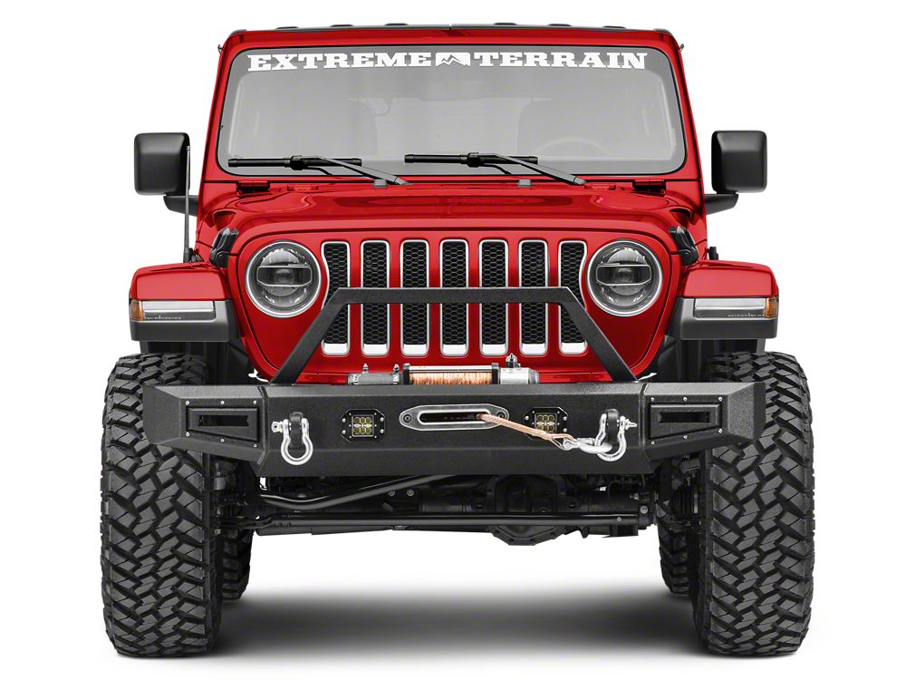 Barricade Vision Series Front Bumper with LED Fog Lights, Work Lights and 20-Inch LED Light Bar (18-25 Jeep Wrangler JL)