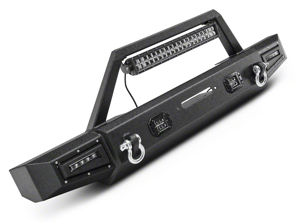 Barricade Vision Series Front Bumper with LED Fog Lights, Work Lights and 20-Inch LED Light Bar (18-25 Jeep Wrangler JL)