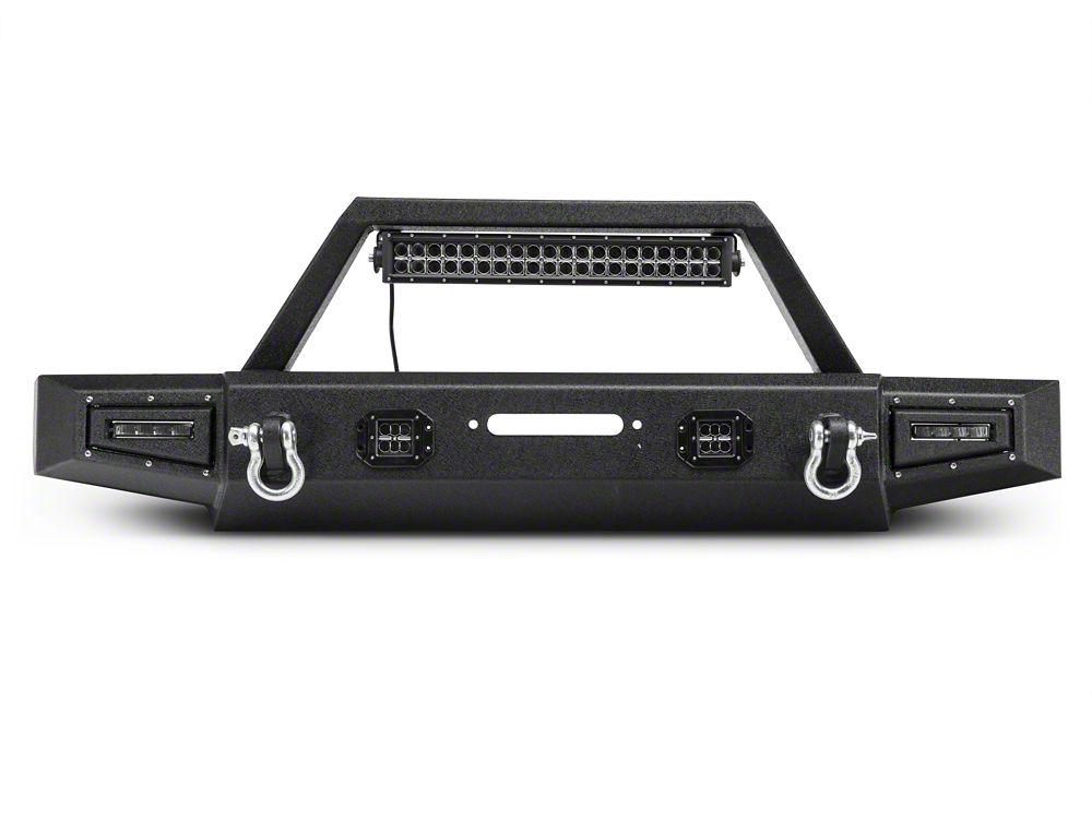 Barricade Vision Series Front Bumper with LED Fog Lights, Work Lights and 20-Inch LED Light Bar (18-25 Jeep Wrangler JL)