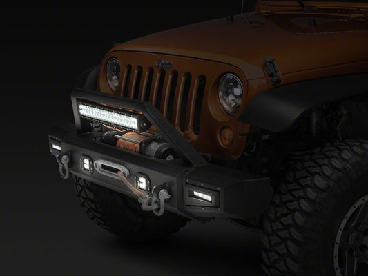 Barricade Vision Series Front Bumper with LED Fog Lights, Work Lights and 20-Inch LED Light Bar (07-18 Jeep Wrangler JK)